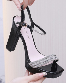 Summer high-heeled sandals square head high-heeled shoes