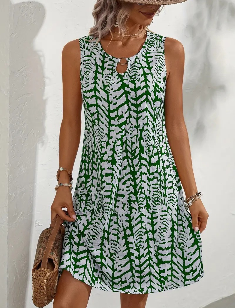 All-match European style Casual fashion printing dress for women
