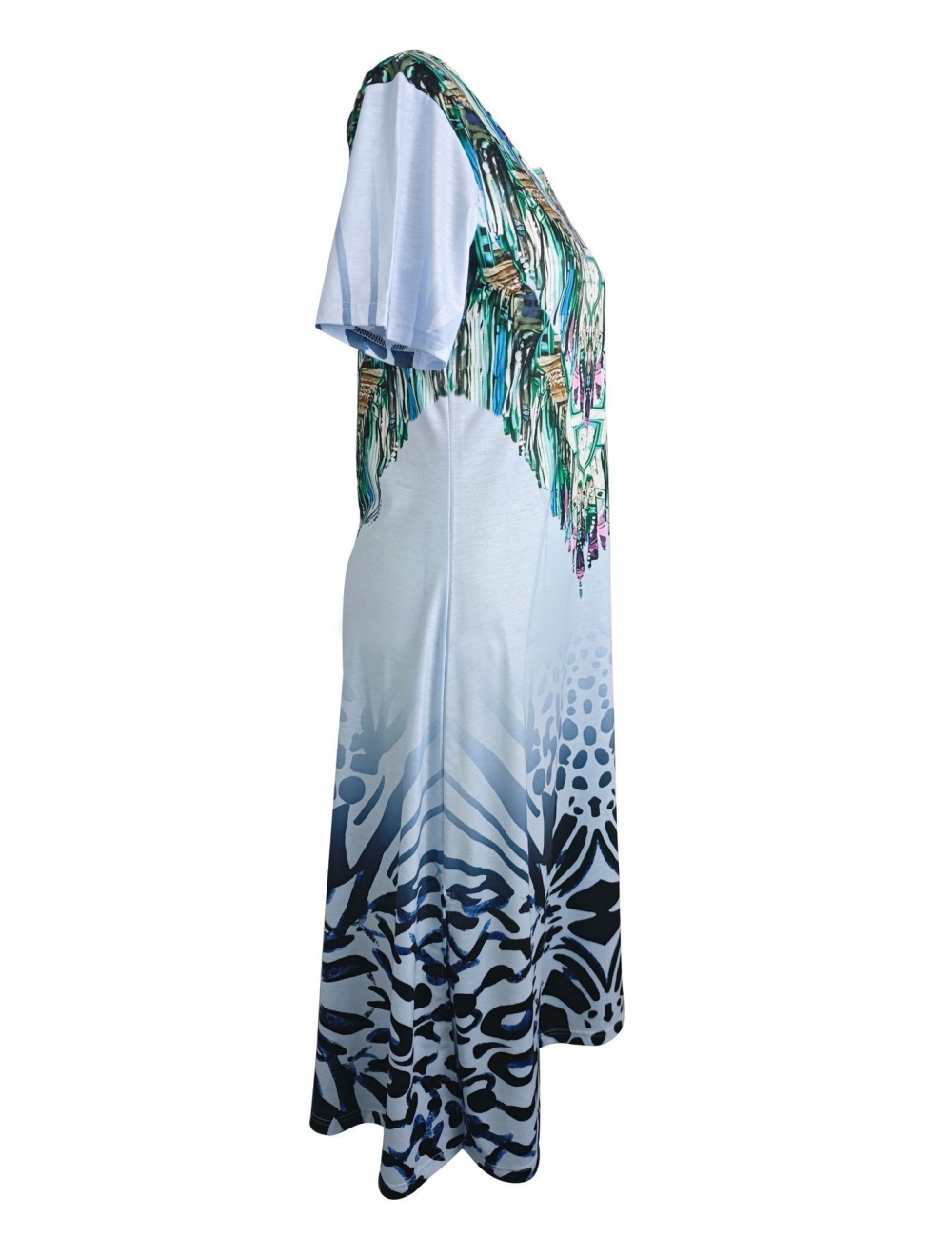 Summer European style jumpsuit split printing long dress