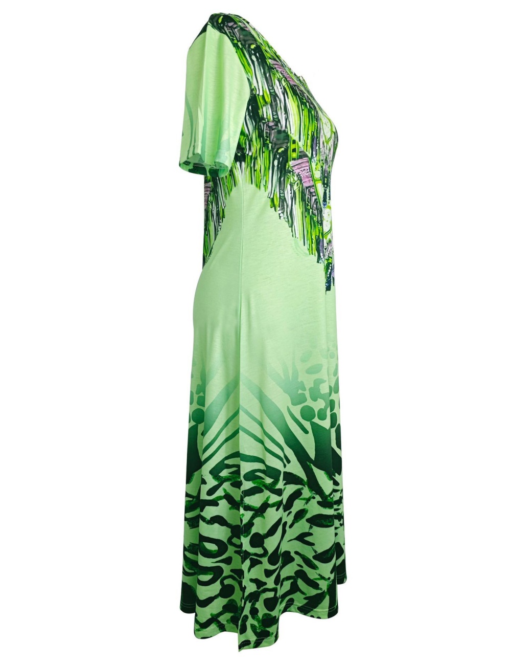 Summer European style jumpsuit split printing long dress