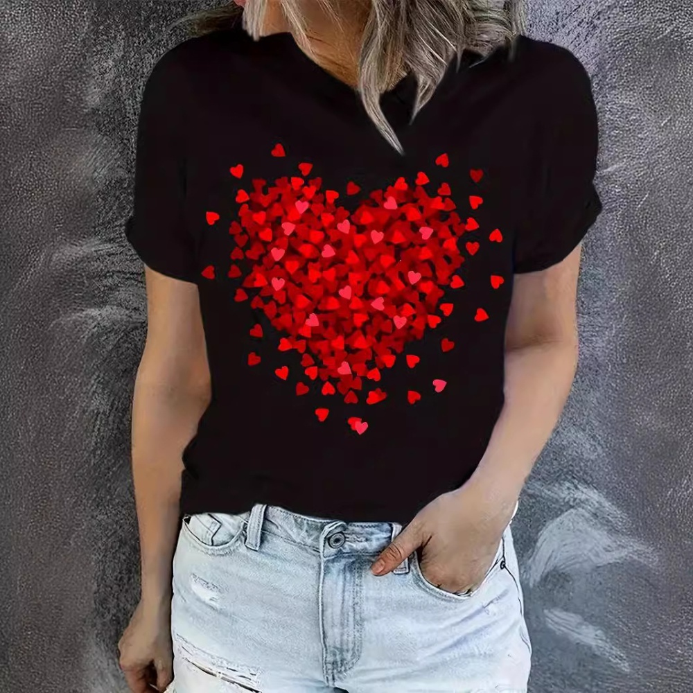 Cuff heart large yard T-shirt for women
