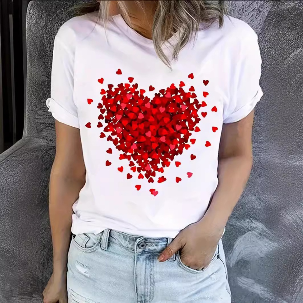 Cuff heart large yard T-shirt for women