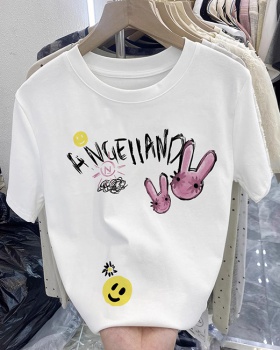 Summer Korean style printing T-shirt for women