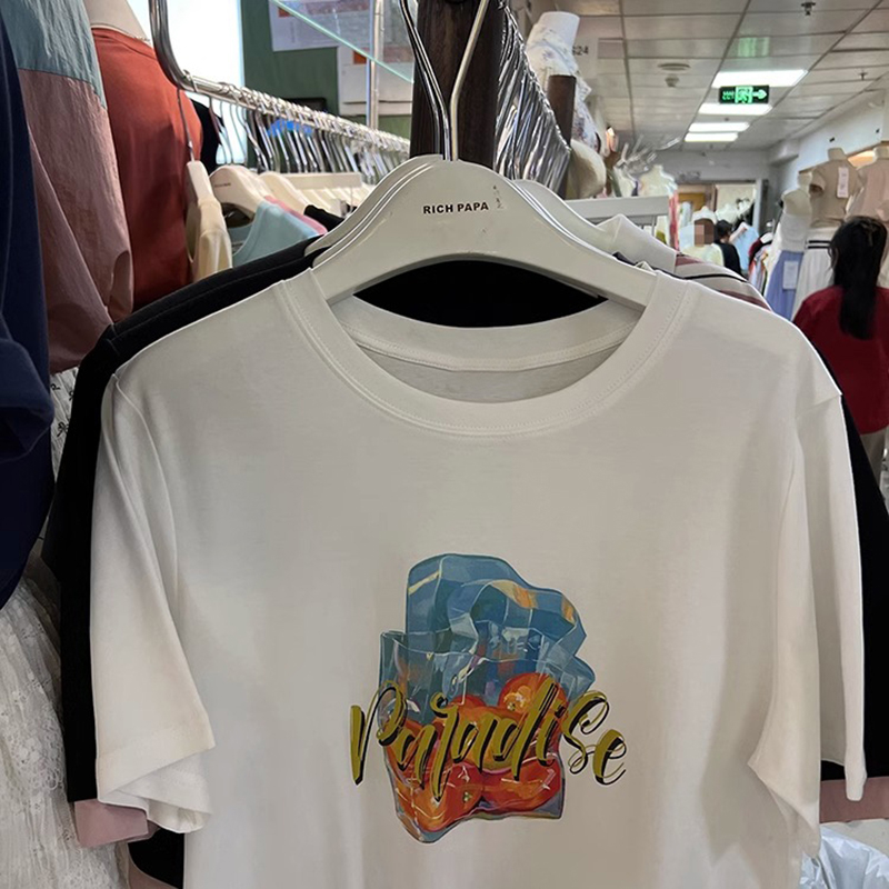 Korean style show young fashion short sleeve T-shirt for women