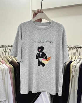 Korean style large yard short sleeve printing T-shirt for women