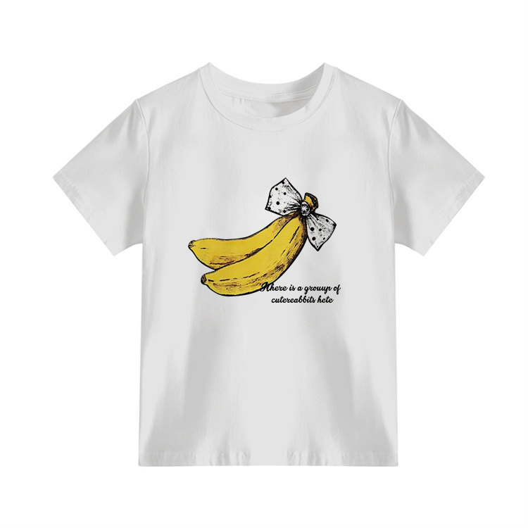 Banana printing summer Korean style T-shirt for women