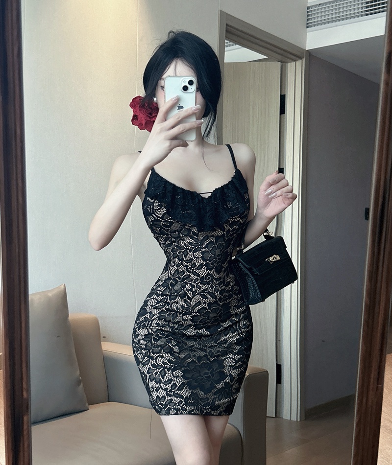 Slim sexy dress sling lace T-back for women
