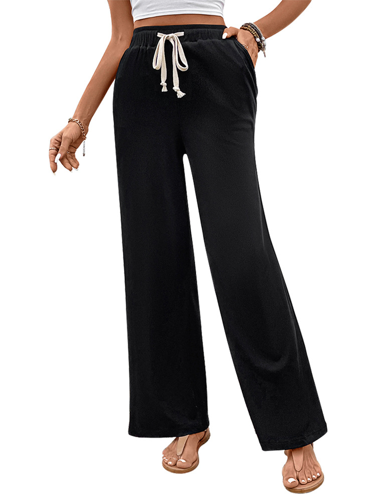 Straight casual pants black pants for women