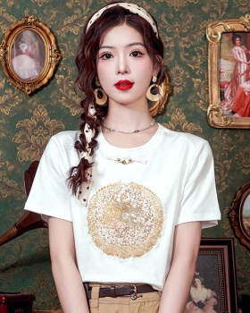 Korean style T-shirt loose bottoming shirt for women