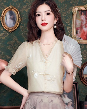 Chiffon tops Chinese style shirts for women
