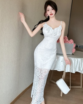 V-neck light luxury summer enticement lace dress for women