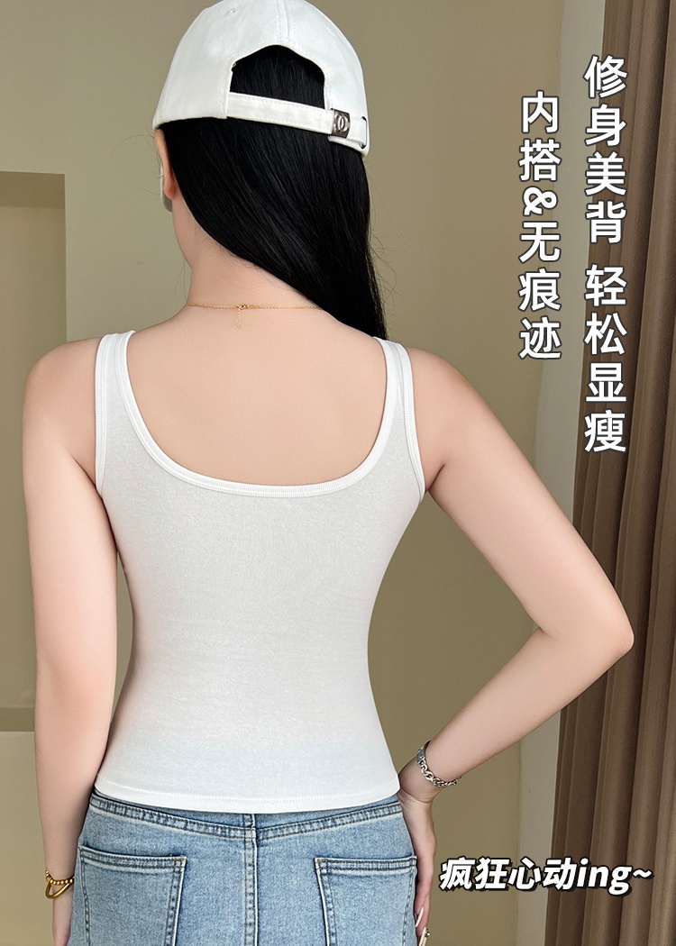 With chest pad integrated sling tops short slim vest