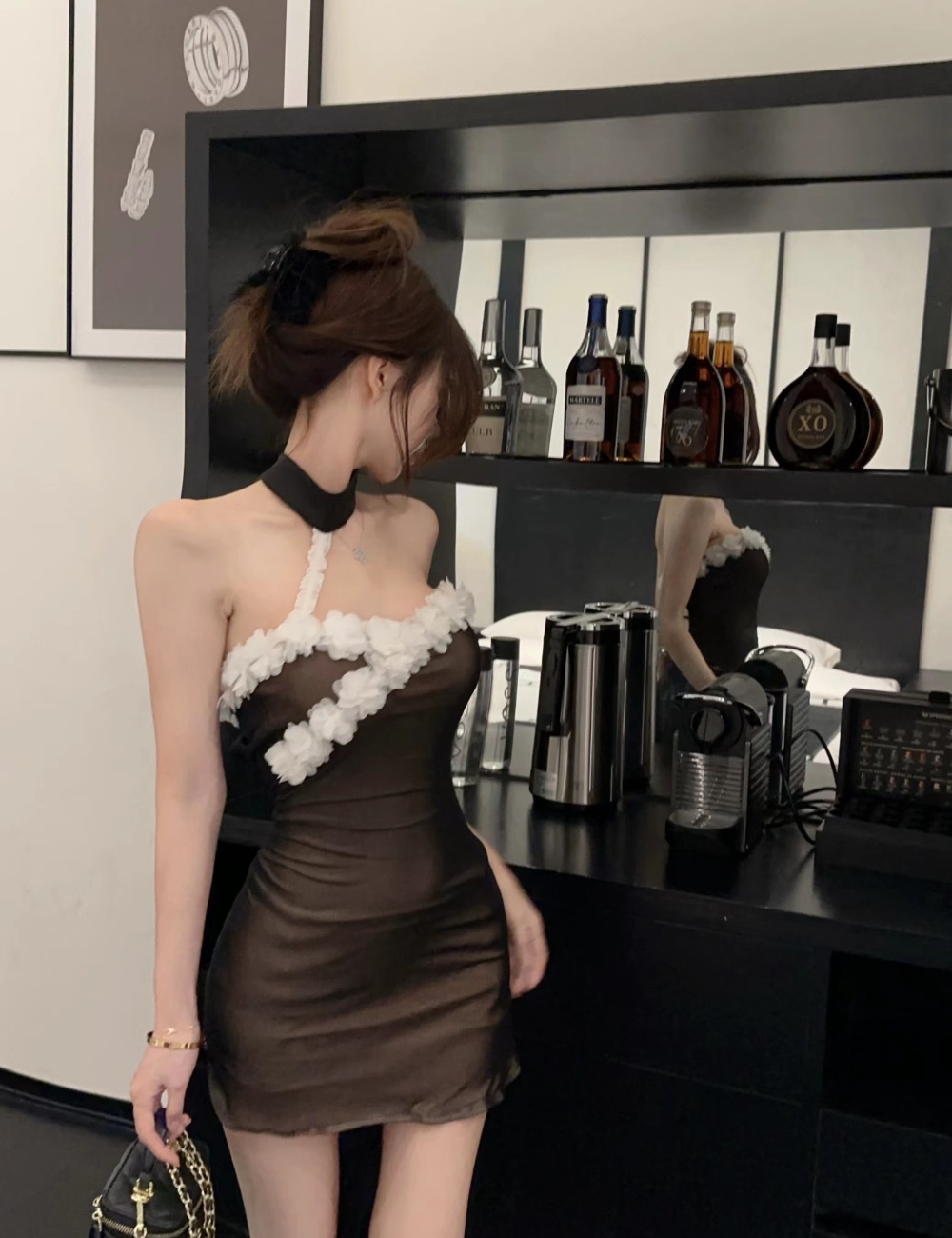 Flowers enticement sexy double dress for women