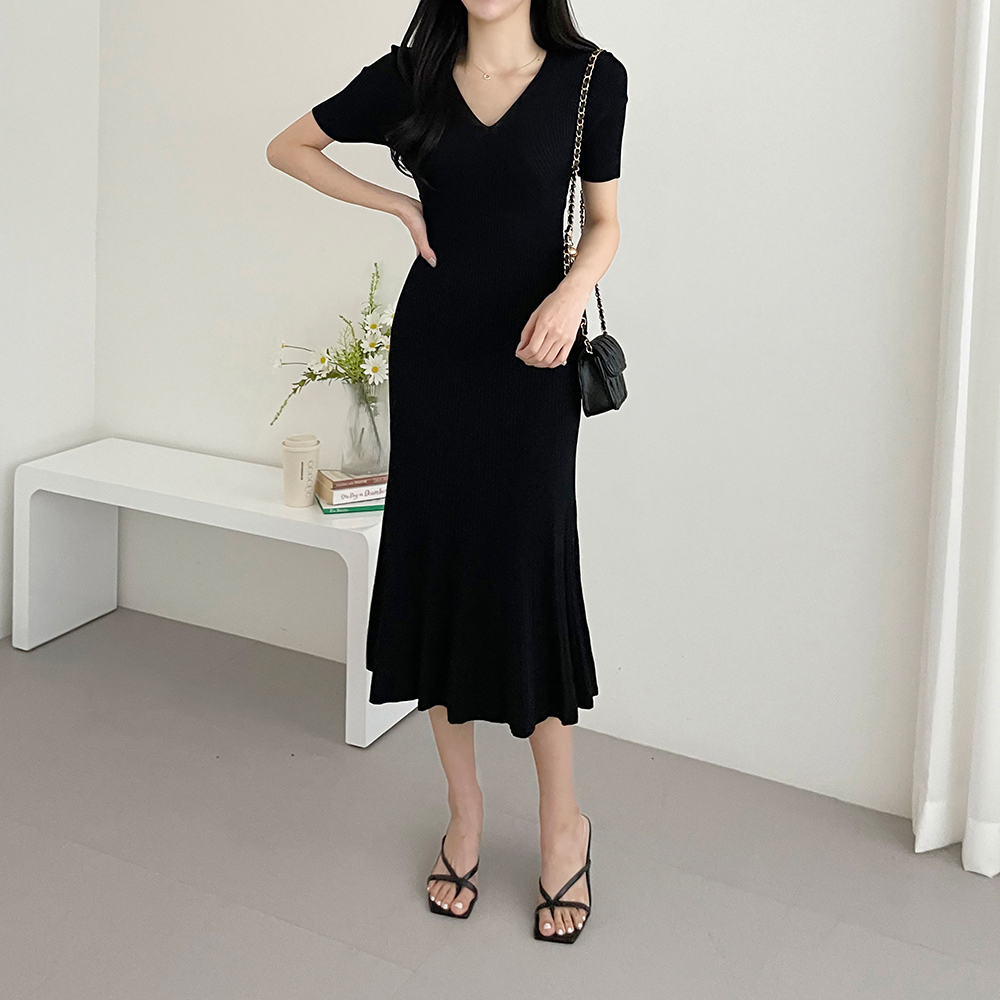 Pure knitted summer long dress pullover Korean style dress