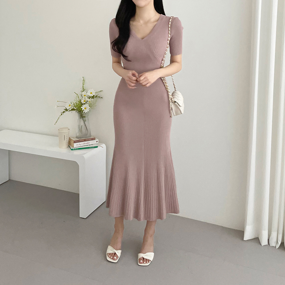 Pure knitted summer long dress pullover Korean style dress