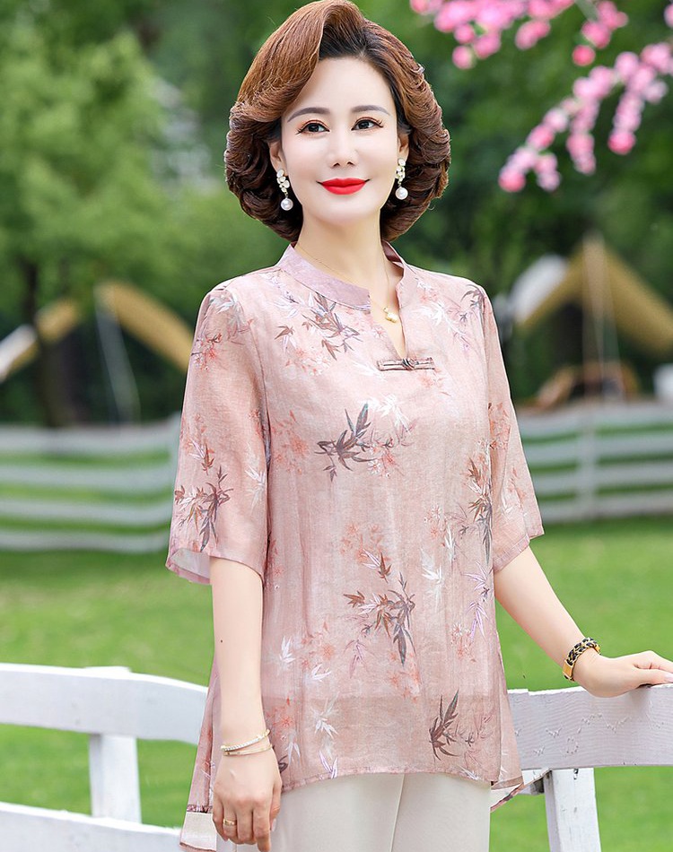 Summer short sleeve large yard chiffon shirt