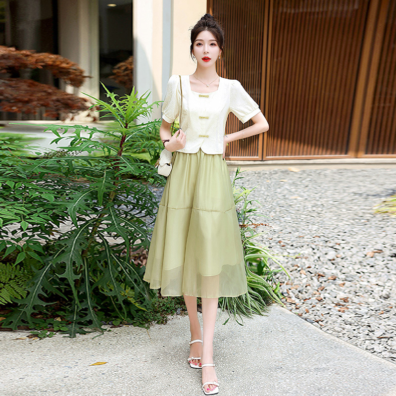 Summer dress skirt 2pcs set for women