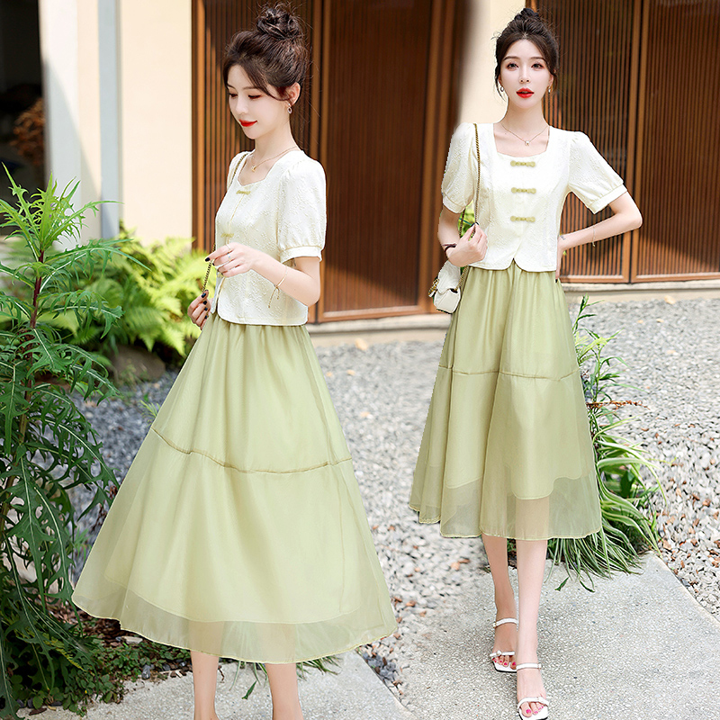 Summer dress skirt 2pcs set for women