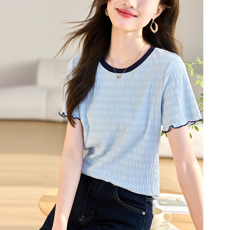 Mixed colors tops short sleeve T-shirt for women