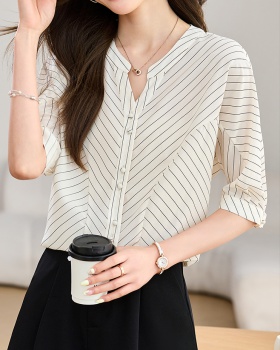 Summer stripe tops temperament shirt for women