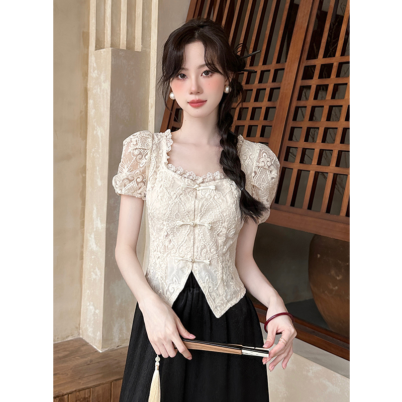 Short sleeve small shirt pure chiffon shirt for women