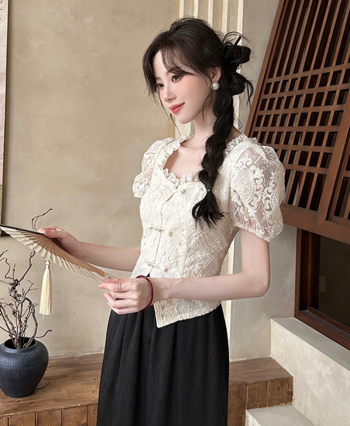 Short sleeve small shirt pure chiffon shirt for women