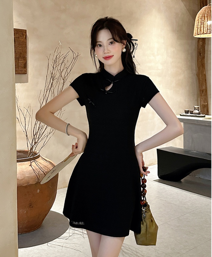 Summer short sleeve elegant Chinese style dress for women