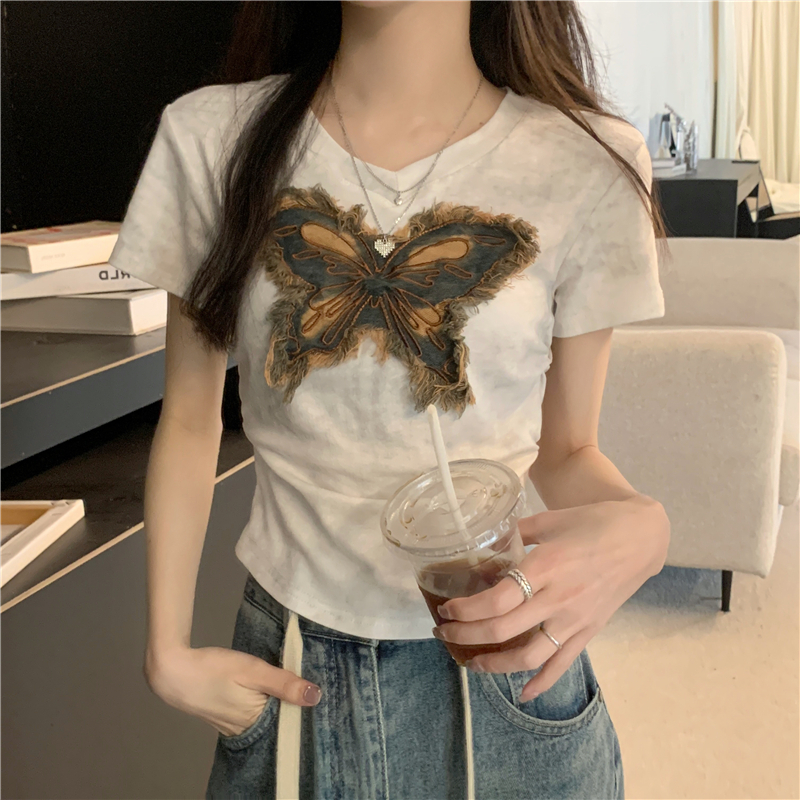 Unique blooming butterfly niche spicegirl patch tops