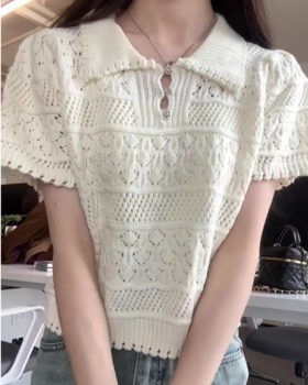 Niche thin tops summer knitted T-shirt for women