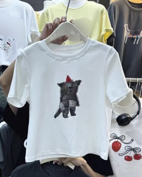 Summer printing short sleeve Korean style T-shirt for women