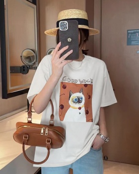 Western style Korean style pure cotton T-shirt