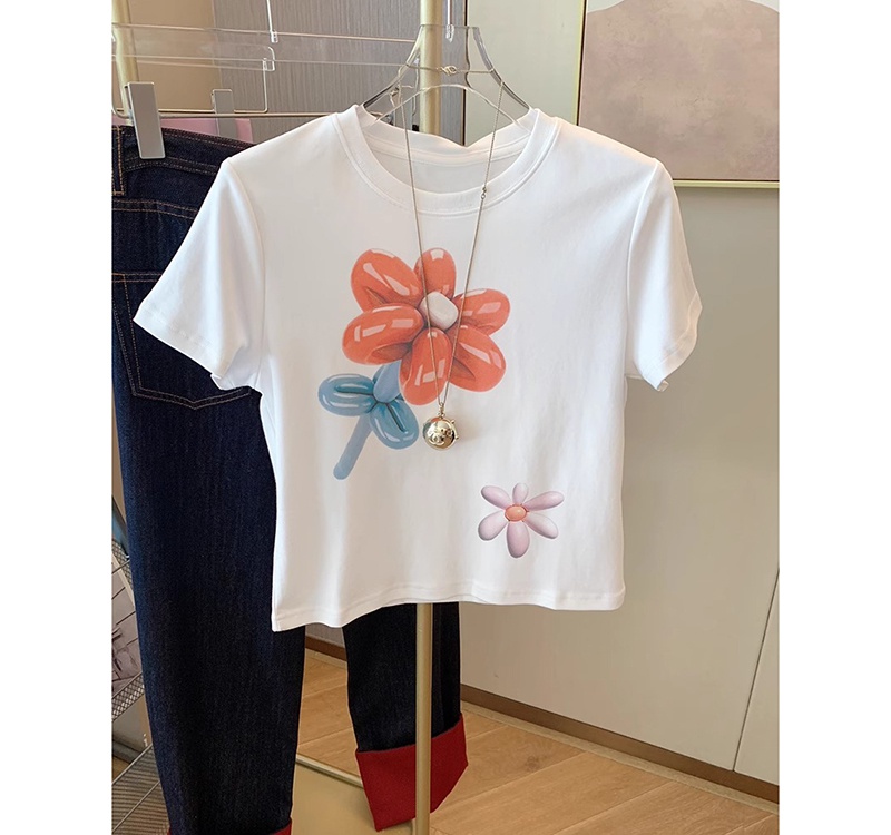 Printing summer show young T-shirt for women