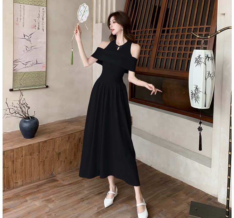 Pseudo-two cheongsam knitted dress for women