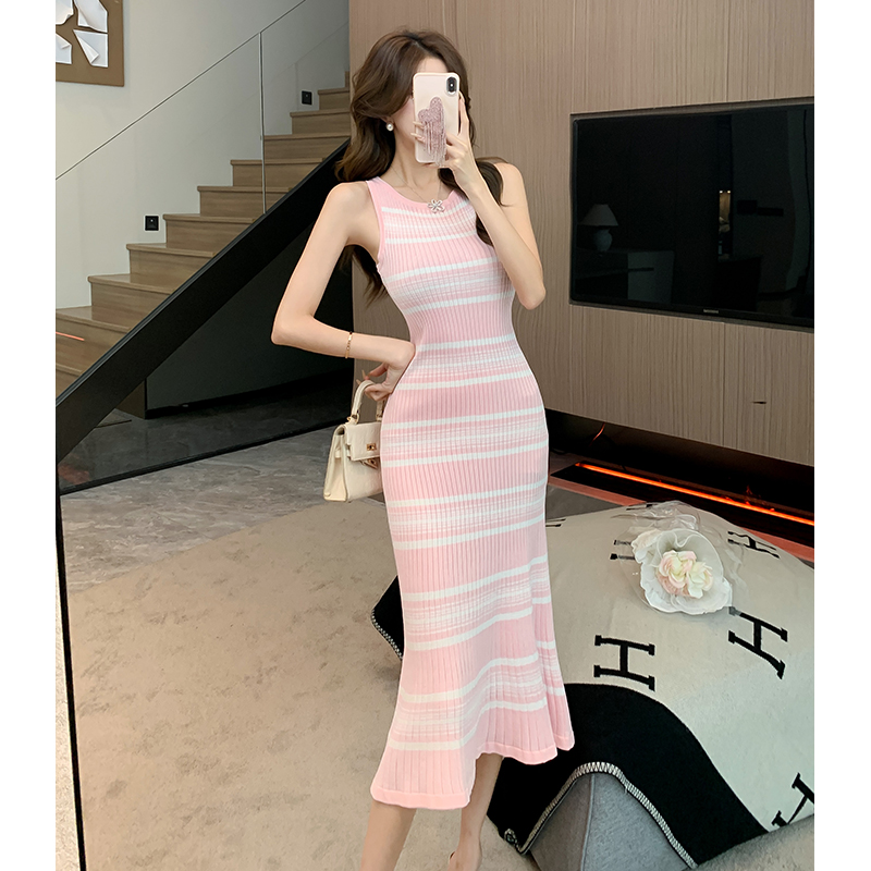 Sexy summer vest enticement sleeveless long dress for women