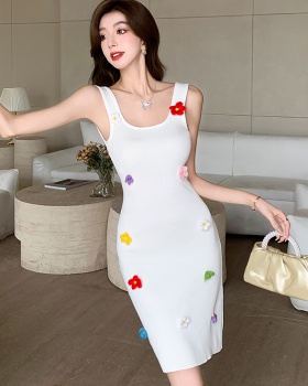Summer flowers pinched waist sling slim sexy dress for women