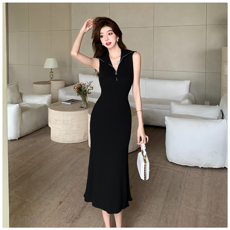 Lazy slim dress temperament retro long dress for women