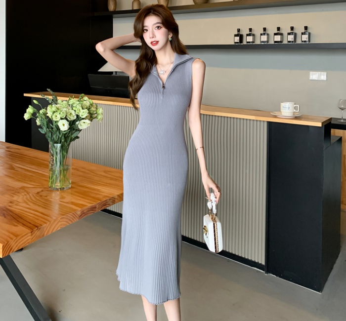 Lazy slim dress temperament retro long dress for women