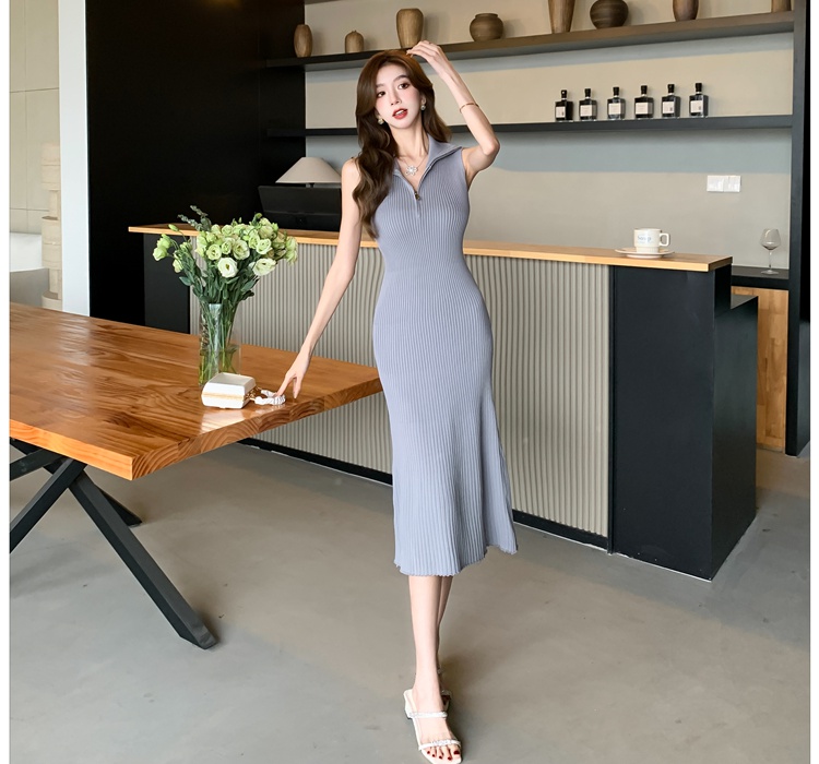 Lazy slim dress temperament retro long dress for women