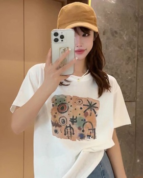 Show young Korean style pure cotton short sleeve T-shirt