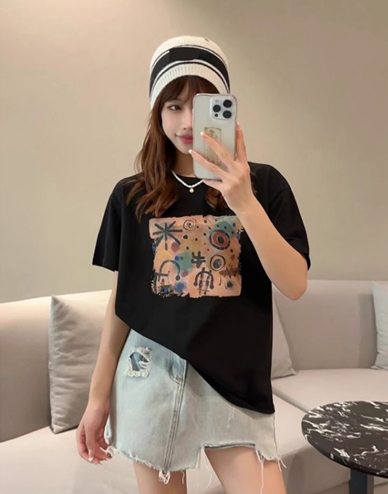 Show young Korean style pure cotton short sleeve T-shirt