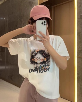 Korean style cartoon short sleeve T-shirt for women