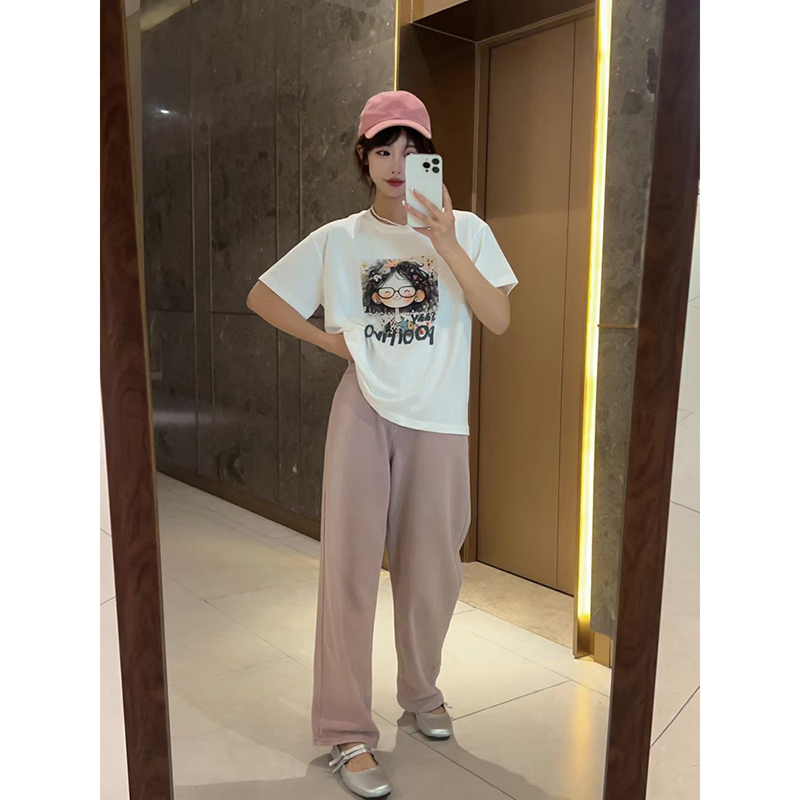 Korean style cartoon short sleeve T-shirt for women