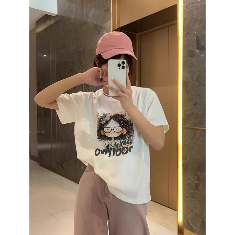 Korean style cartoon short sleeve T-shirt for women