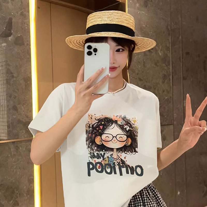 Korean style cartoon short sleeve T-shirt for women