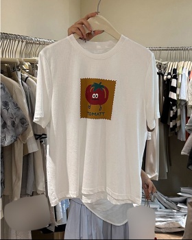Summer pure cotton Korean style T-shirt for women