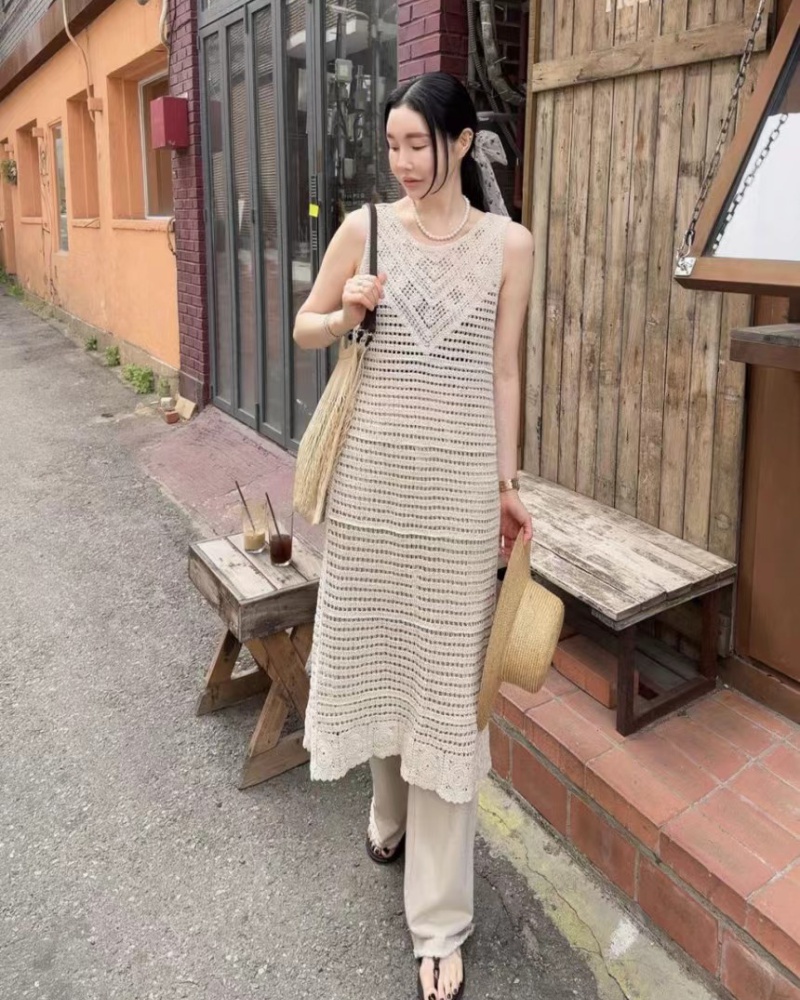 Sling hollow Korean style cardigan frenum niche dress