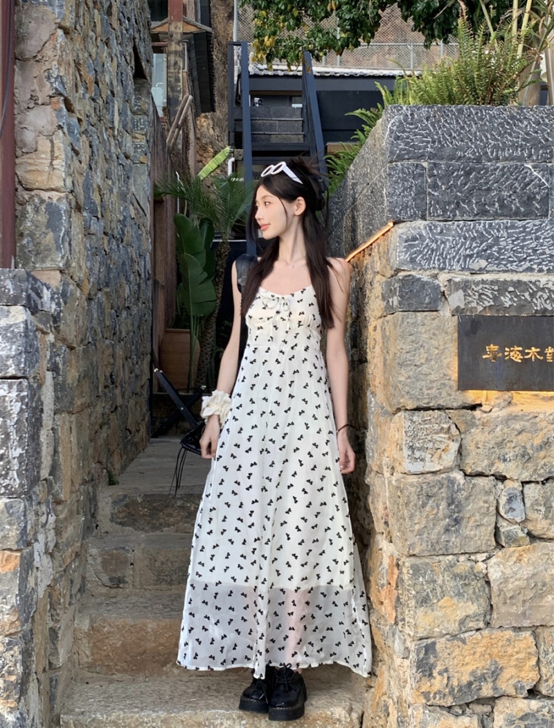 Double Western style long dress summer dress