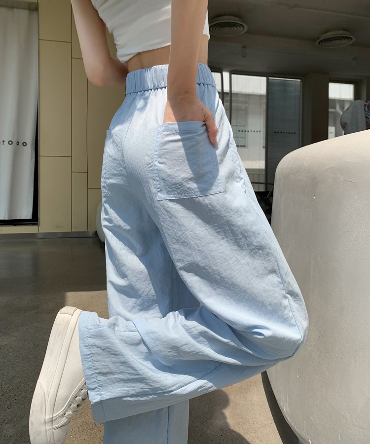 Loose lazy drape wide leg pants cotton linen straight pants