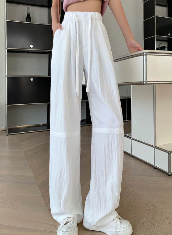 Loose lazy drape wide leg pants cotton linen straight pants