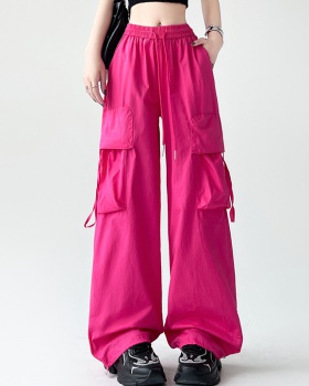 Casual work pants American style wide leg pants for women